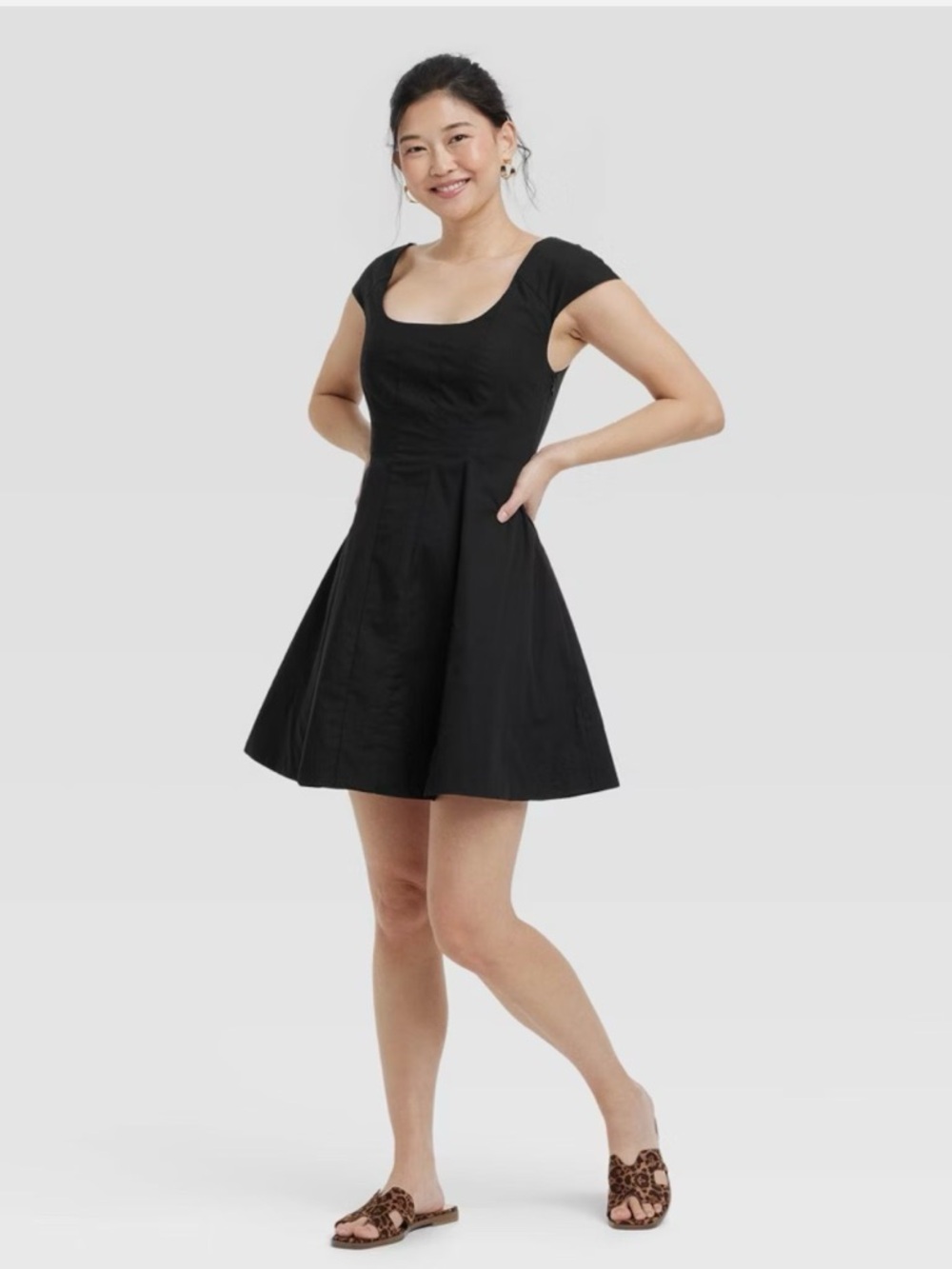 Black corset woven mini dress